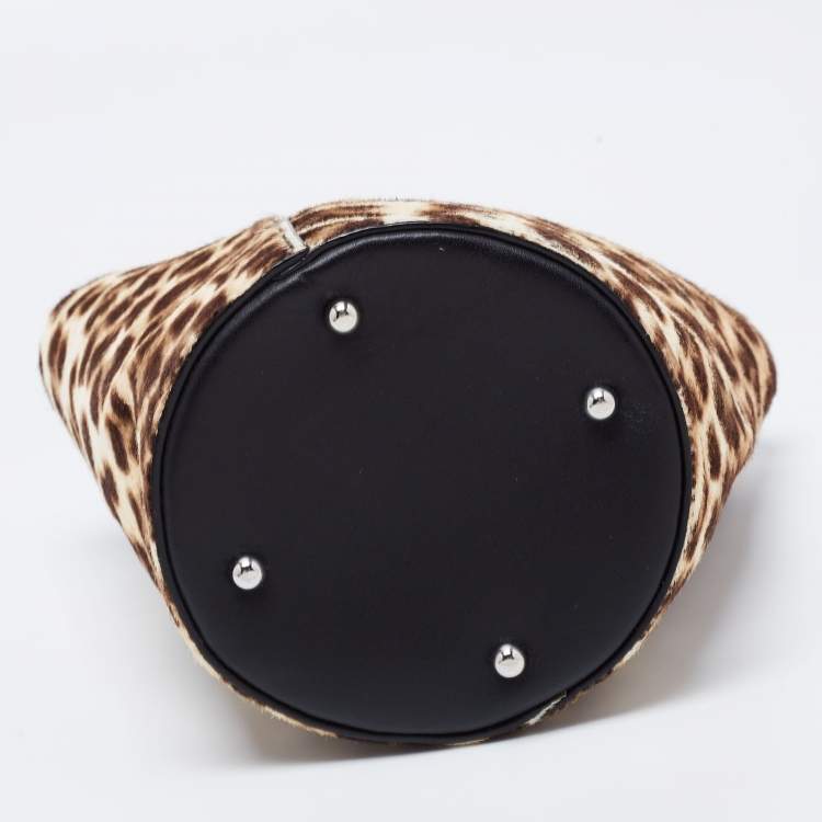 Pre Owned Alexander Wang Tri Color Calfhair and Leather Mini Runway Roxy Bucket Bag