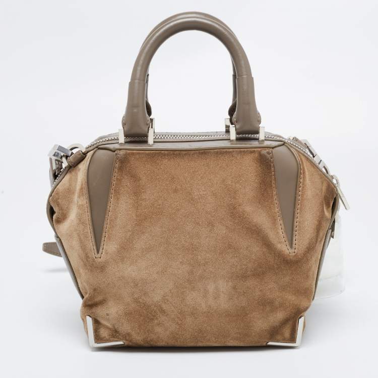 Pre Owned Alexander Wang Brown Suede And Leather Satchel