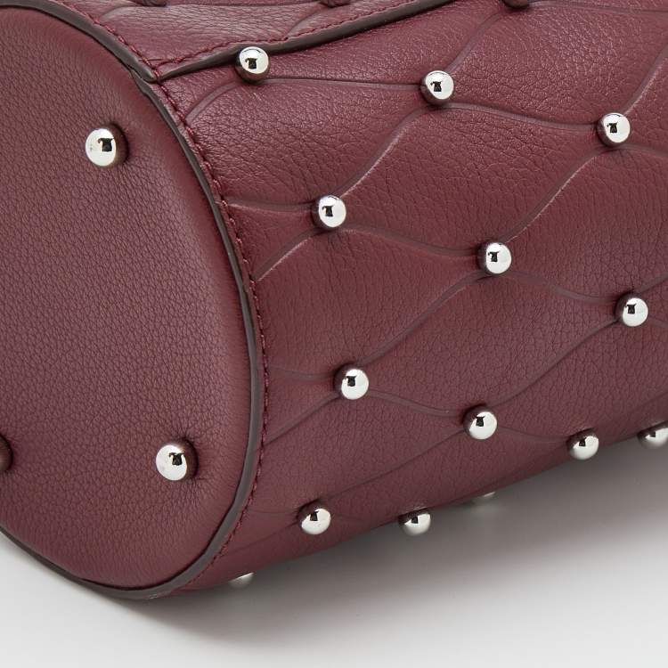 Pre Owned Alexander Wang Burgundy Leather Mini Roxy Studded Bucket Bag