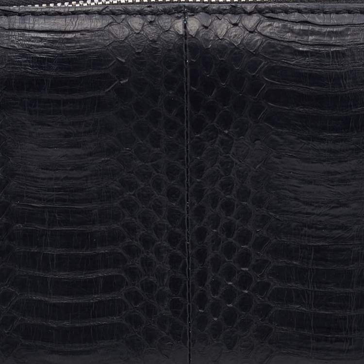 Pre Owned Alexander Wang Black Watersnake Leather Chastity Pouch