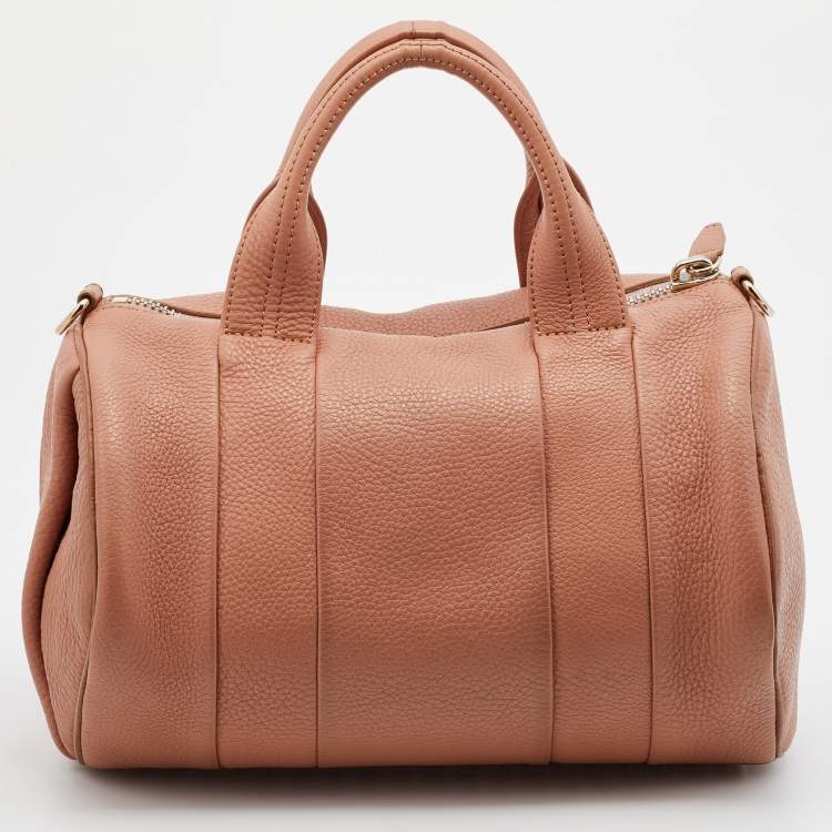 Pre Owned Alexander Wang Peach Pebbled Leather Rocco Duffle Bag
