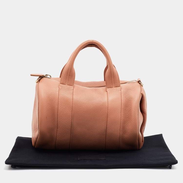 Pre Owned Alexander Wang Peach Pebbled Leather Rocco Duffle Bag