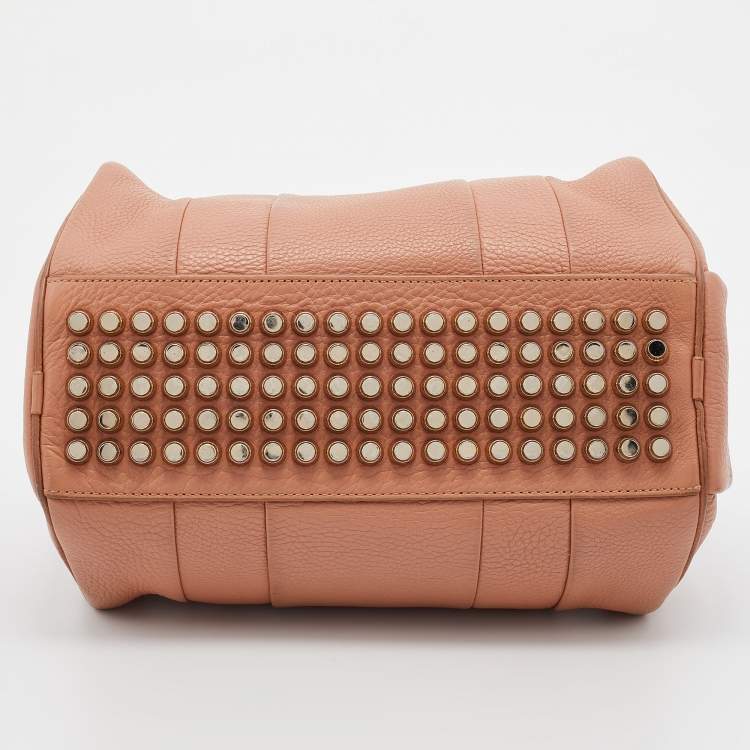 Pre Owned Alexander Wang Peach Pebbled Leather Rocco Duffle Bag