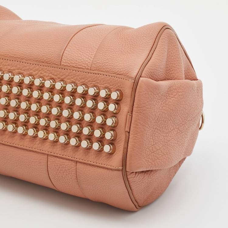 Pre Owned Alexander Wang Peach Pebbled Leather Rocco Duffle Bag