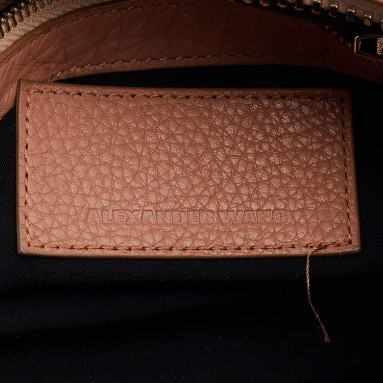 Pre Owned Alexander Wang Peach Pebbled Leather Rocco Duffle Bag