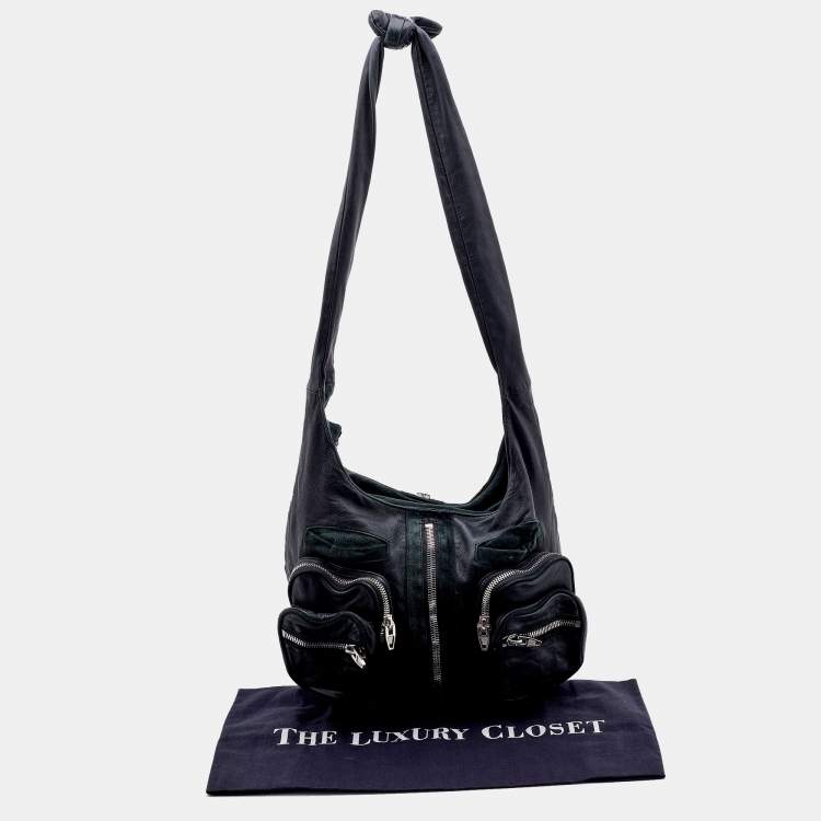 Pre Owned Alexander Wang Black Leather and Suede Leather Donna Hobo
