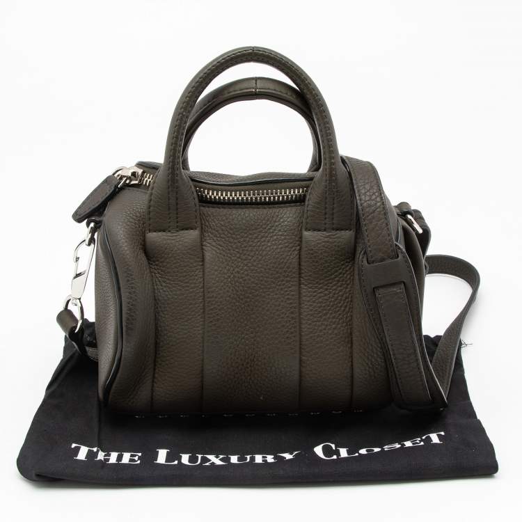Pre Owned Alexander Wang Green Pebbled Leather Mini  Rockie Satchel
