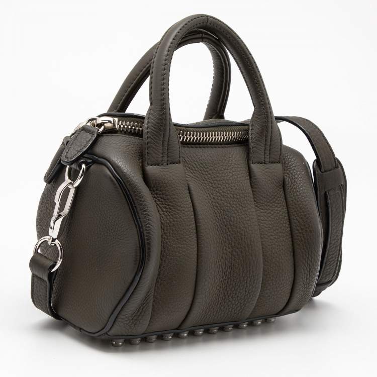 Pre Owned Alexander Wang Green Pebbled Leather Mini  Rockie Satchel