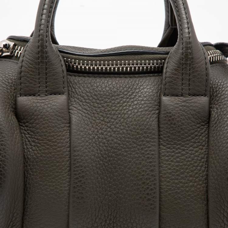 Pre Owned Alexander Wang Green Pebbled Leather Mini  Rockie Satchel