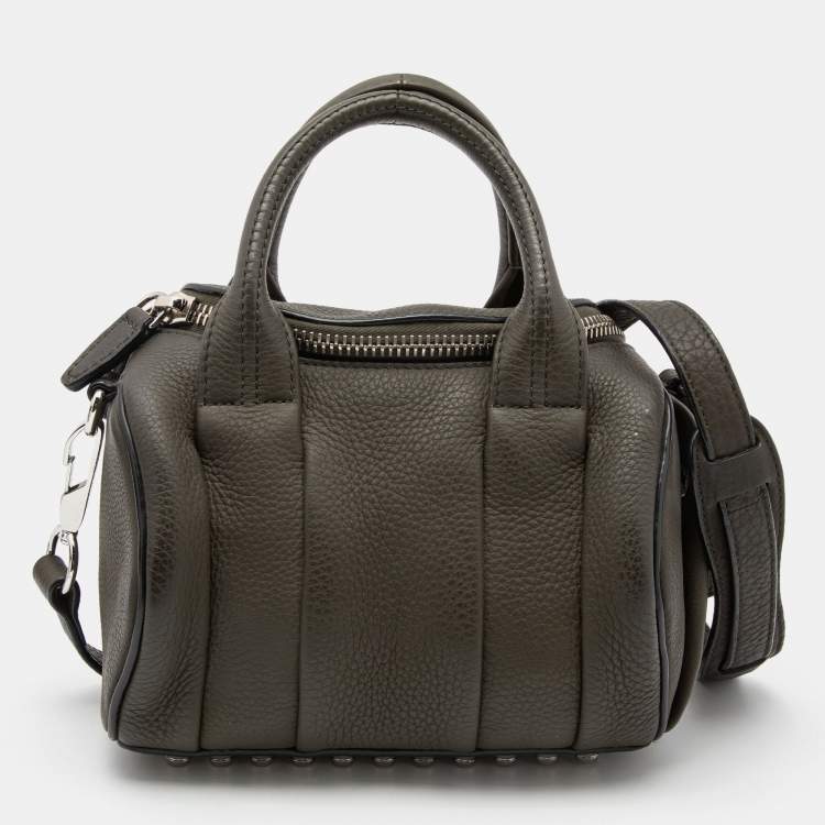 Pre Owned Alexander Wang Green Pebbled Leather Mini  Rockie Satchel
