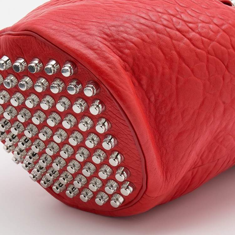 Pre Owned Alexander Wang Orange Textured Leather Diego Bucket Bag