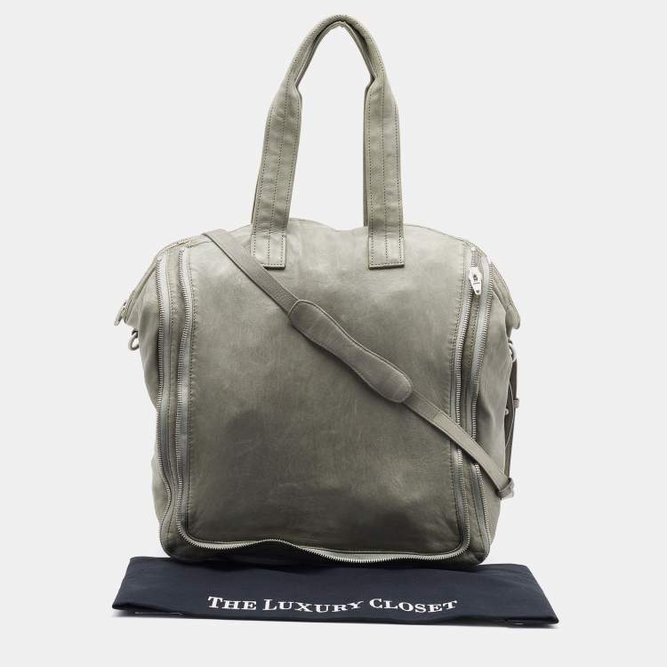 Pre Owned Alexander Wang Pale Green Leather Adjustable Satchel