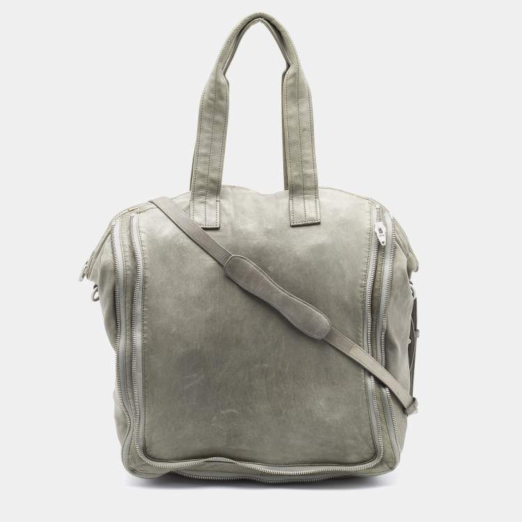 Pre Owned Alexander Wang Pale Green Leather Adjustable Satchel