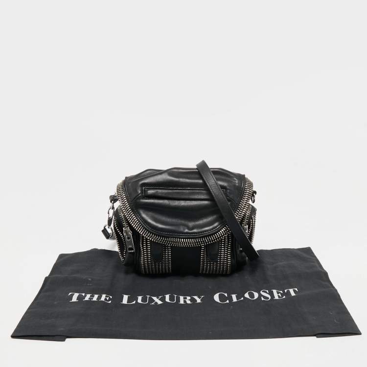 Pre Owned Alexander Wang Black Leather Micro Marti Shoulder Bag