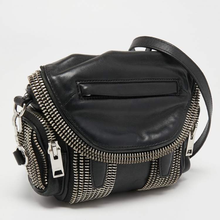 Pre Owned Alexander Wang Black Leather Micro Marti Shoulder Bag