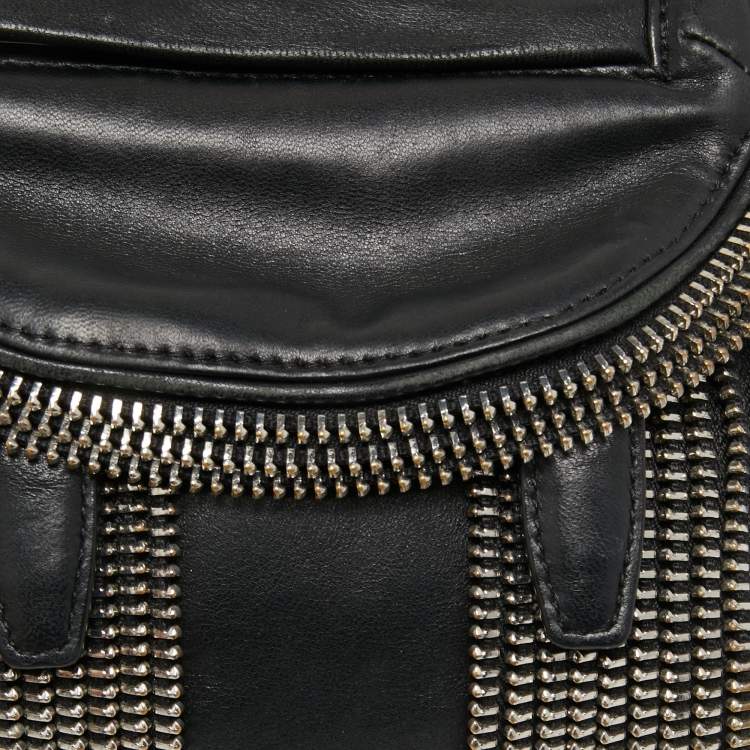 Pre Owned Alexander Wang Black Leather Micro Marti Shoulder Bag