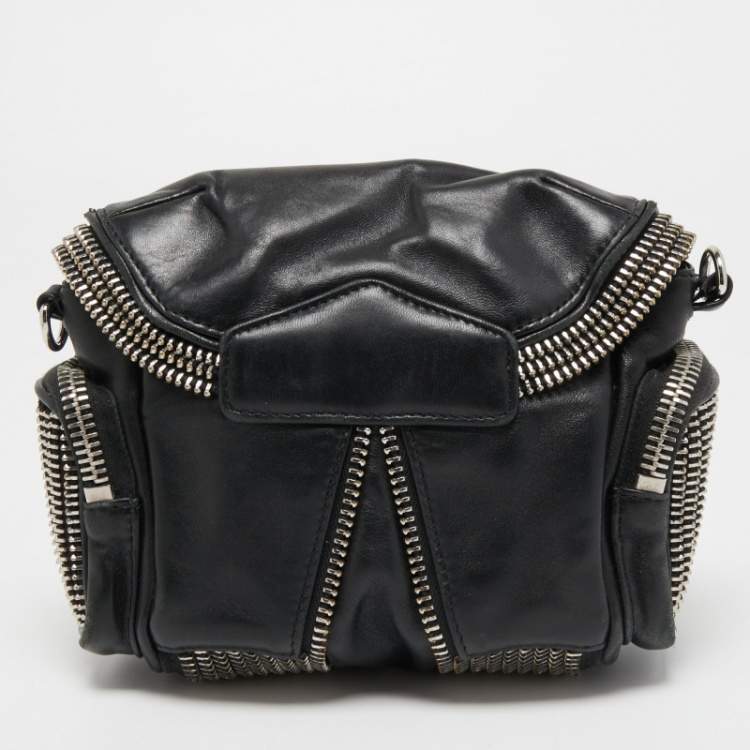 Pre Owned Alexander Wang Black Leather Micro Marti Shoulder Bag