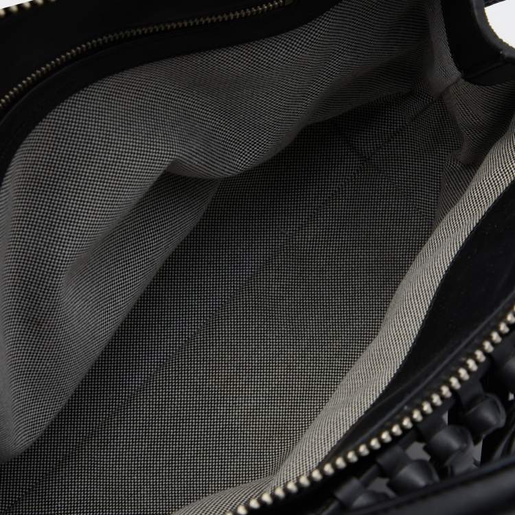 Pre Owned Alexander Wang Black Leather and Suede Attica Fringe Satchel