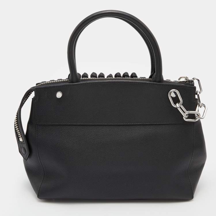 Pre Owned Alexander Wang Black Leather and Suede Attica Fringe Satchel