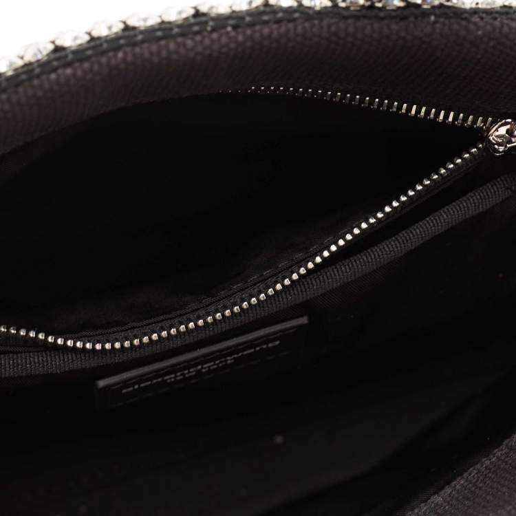 Pre Owned Alexander Wang Black Canvas Mini Cruiser Crystal Embellished Tote 