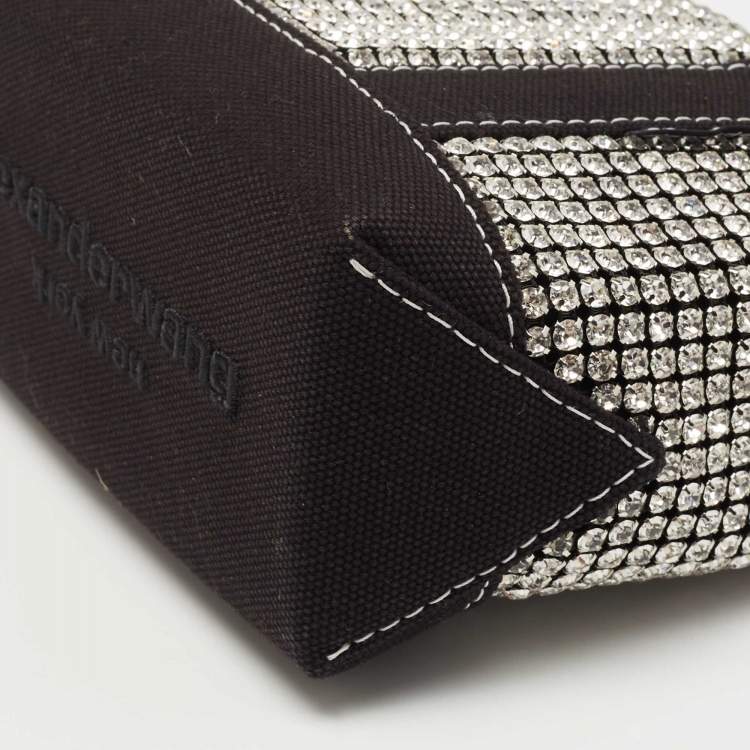 Pre Owned Alexander Wang Black Canvas Mini Cruiser Crystal Embellished Tote 