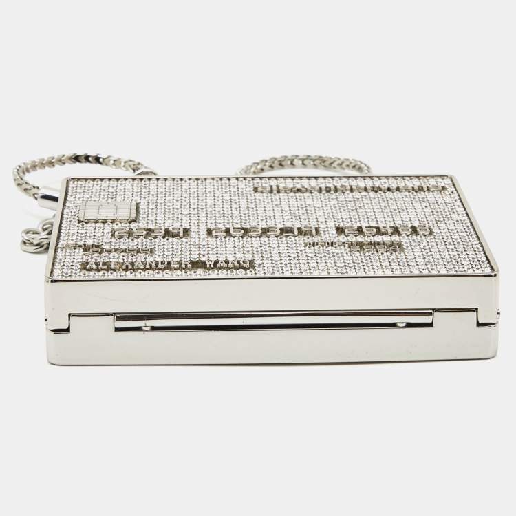 Pre Owned Alexander Wang Crystals Embellished Credit Card Minaudiere Bag 