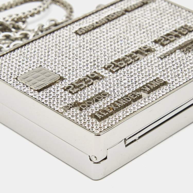 Pre Owned Alexander Wang Crystals Embellished Credit Card Minaudiere Bag 