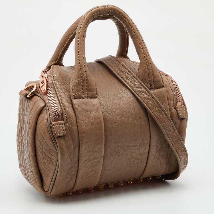 Pre Owned Alexander Wang Taupe Beige Leather Rocco Boston Bag
