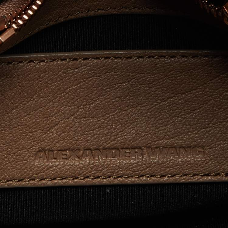 Pre Owned Alexander Wang Taupe Beige Leather Rocco Boston Bag