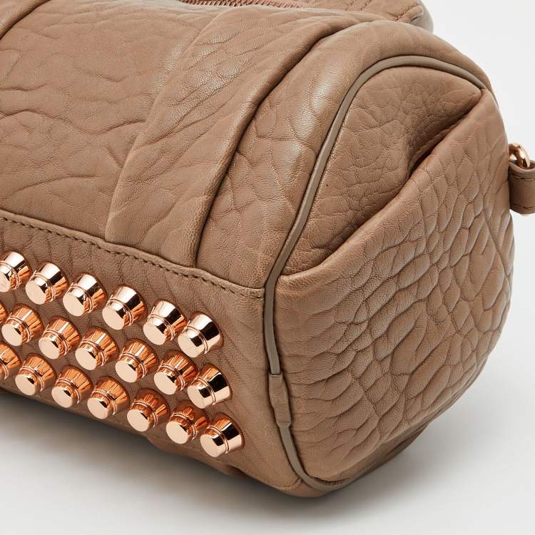 Pre Owned Alexander Wang Taupe Beige Leather Rocco Boston Bag