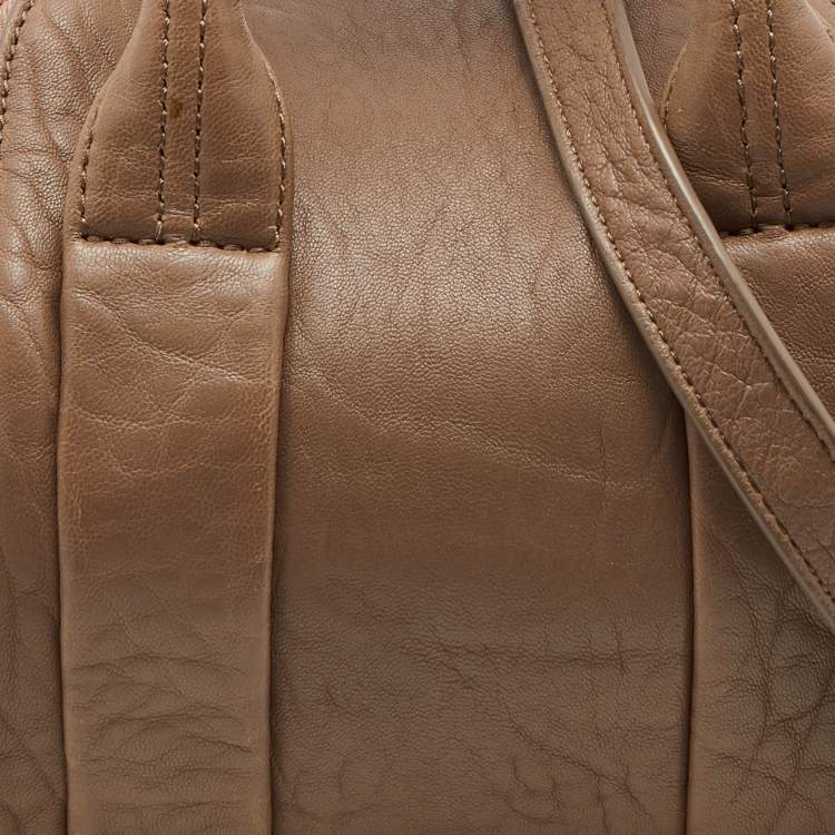 Pre Owned Alexander Wang Taupe Beige Leather Rocco Boston Bag