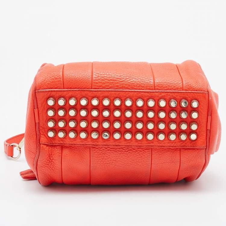 Pre Owned Alexander Wang Orange Pebbled Leather Rocco Duffle Bag