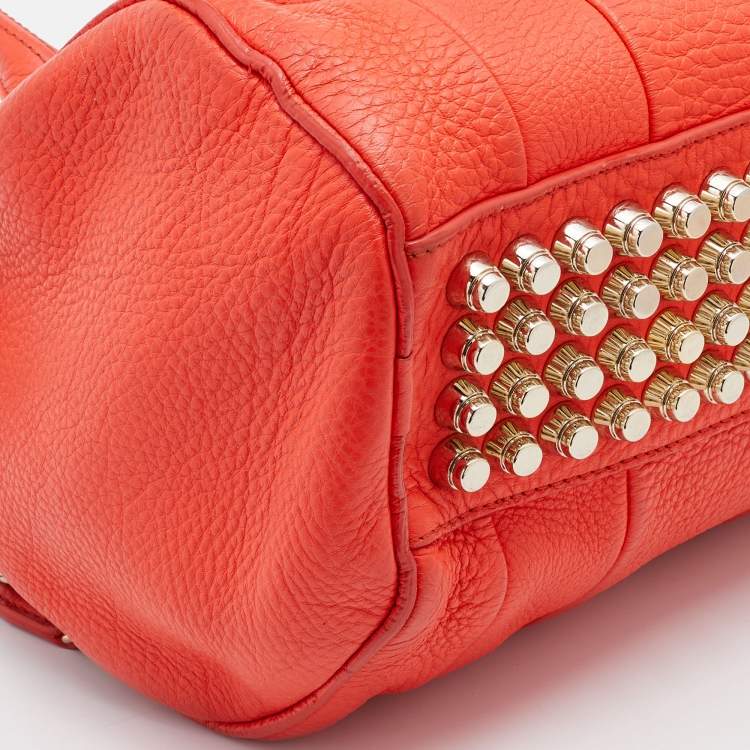 Pre Owned Alexander Wang Orange Pebbled Leather Rocco Duffle Bag