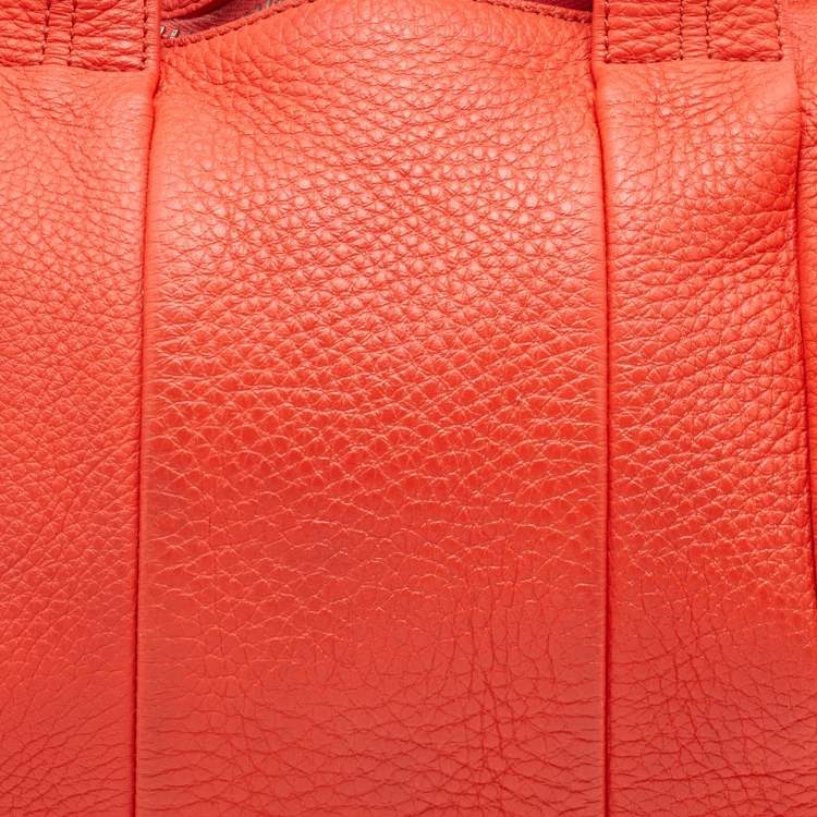 Pre Owned Alexander Wang Orange Pebbled Leather Rocco Duffle Bag