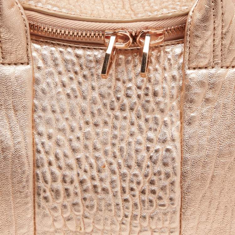 Pre Owned Alexander Wang Rose Gold Pebbled Leather Small Rockie Satchel