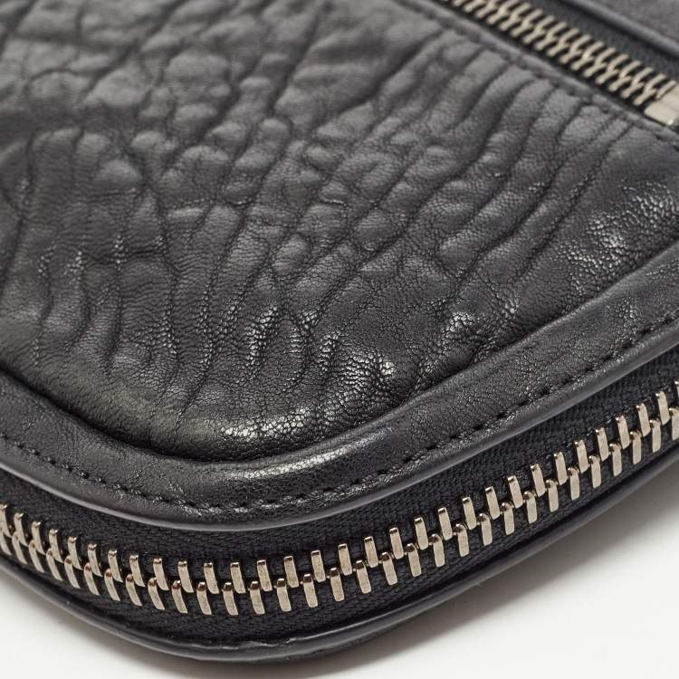 Pre Owned Alexander Wang Black Leather Fumo Wristlet Clutch