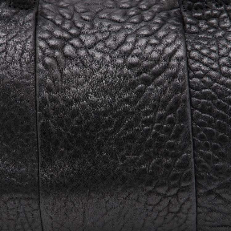 Pre Owned Alexander Wang Black Textured Leather Rocco Duffel Bag