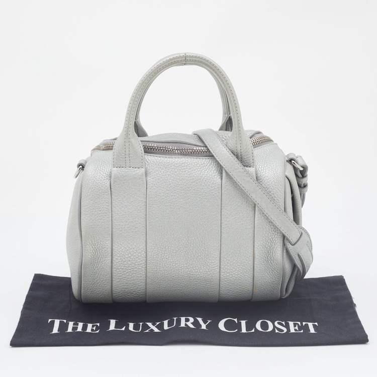 Pre Owned Alexander Wang Silver Textured Leather Rocco Bag