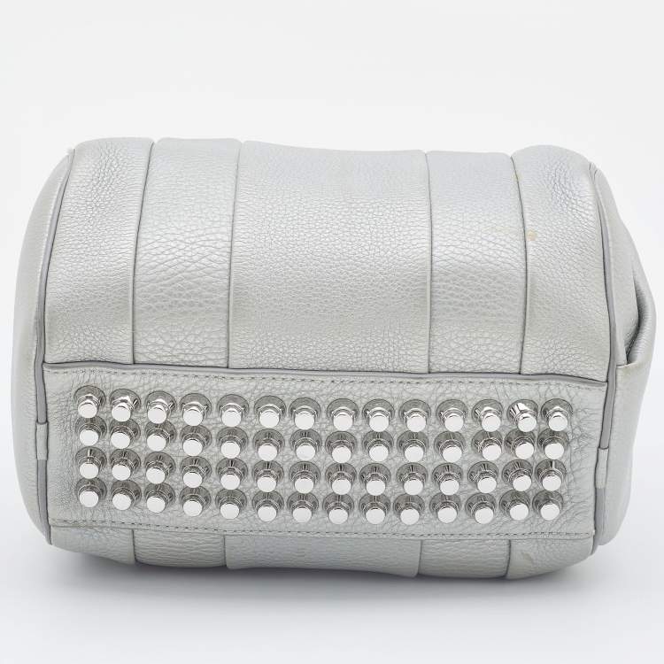 Pre Owned Alexander Wang Silver Textured Leather Rocco Bag