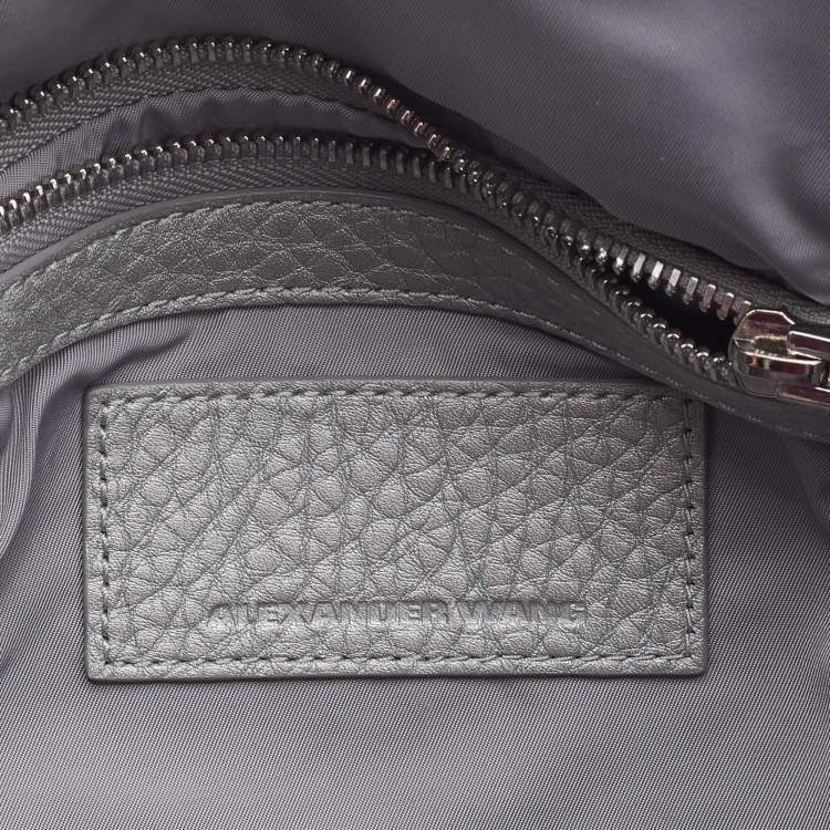 Pre Owned Alexander Wang Silver Textured Leather Rocco Bag