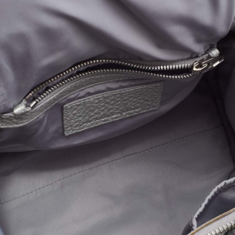 Pre Owned Alexander Wang Silver Textured Leather Rocco Bag