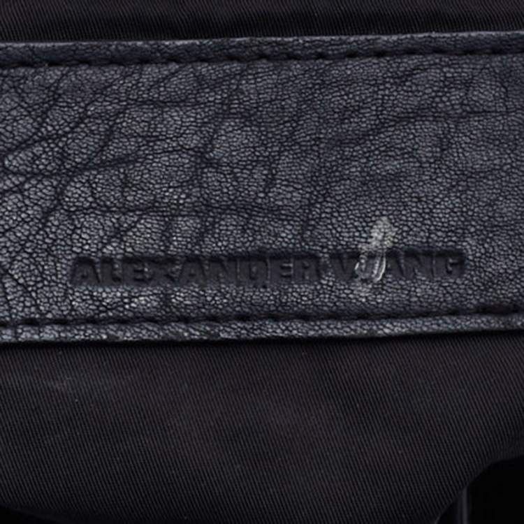 Pre Owned Alexander Wang Black Textured Leather Diego Bucket Bag