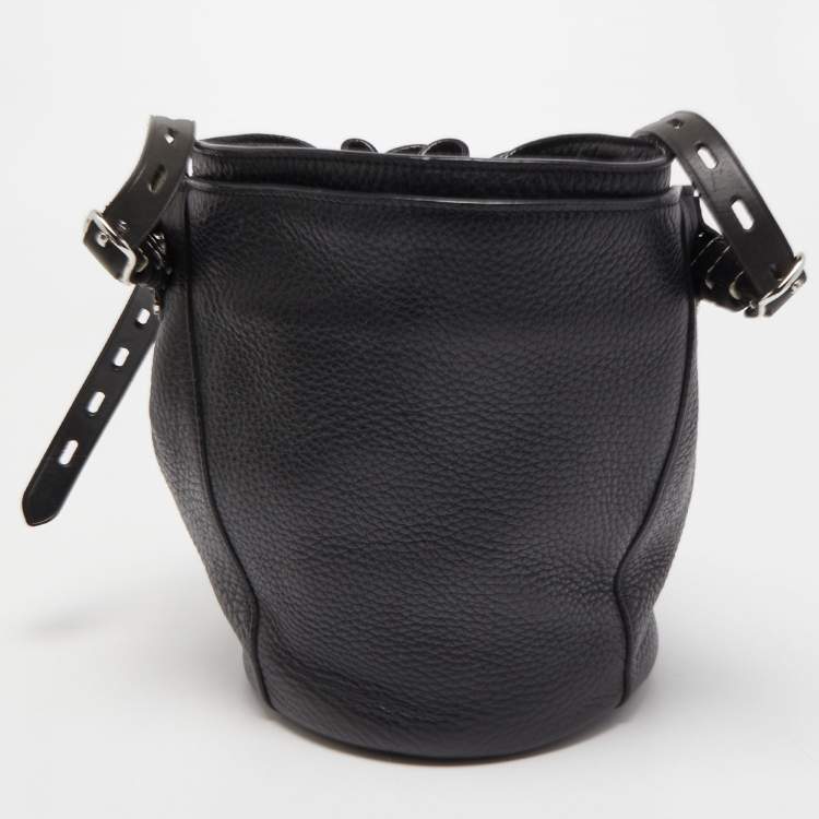 Pre Owned Alexander Wang Black Leather Diego Bucket Bag