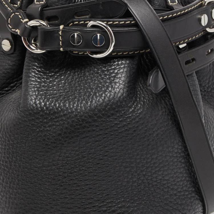 Pre Owned Alexander Wang Black Leather Diego Bucket Bag