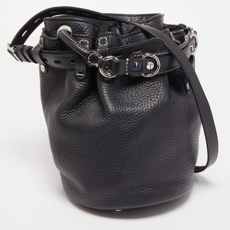 Pre Owned Alexander Wang Black Leather Diego Bucket Bag