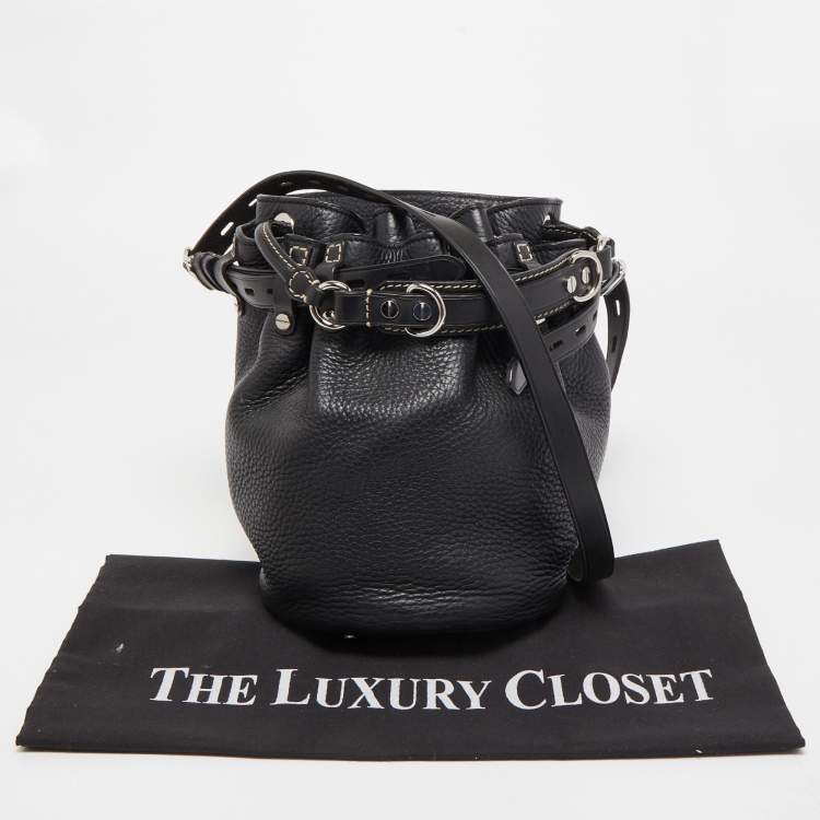 Pre Owned Alexander Wang Black Leather Diego Bucket Bag