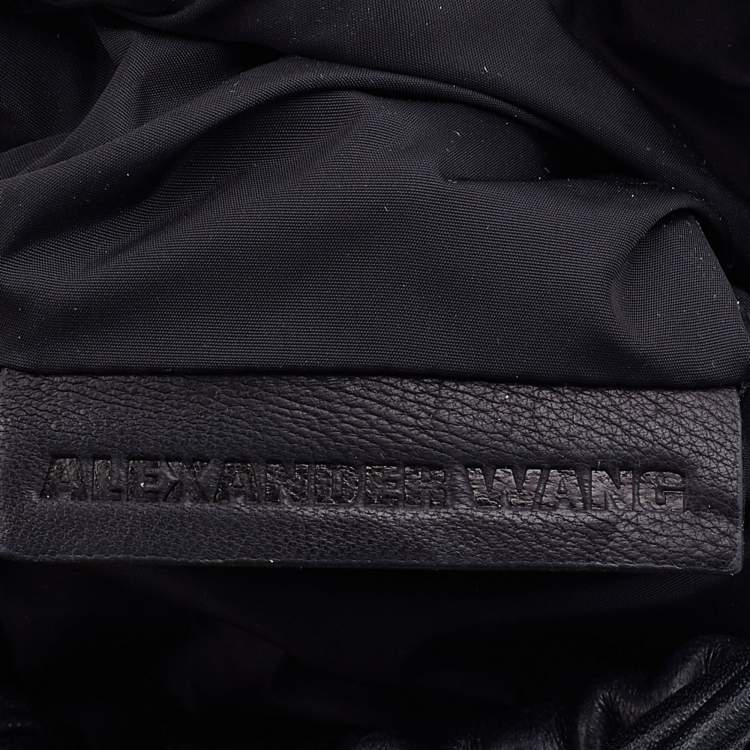 Pre Owned Alexander Wang Black Leather Ryan Fringe Bucket Bag