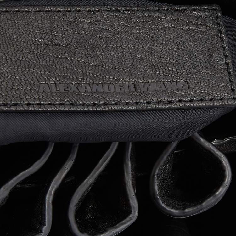 Pre Owned Alexander Wang Black/Brown Leopard Print Calfhair and Leather Diego Bucket Bag