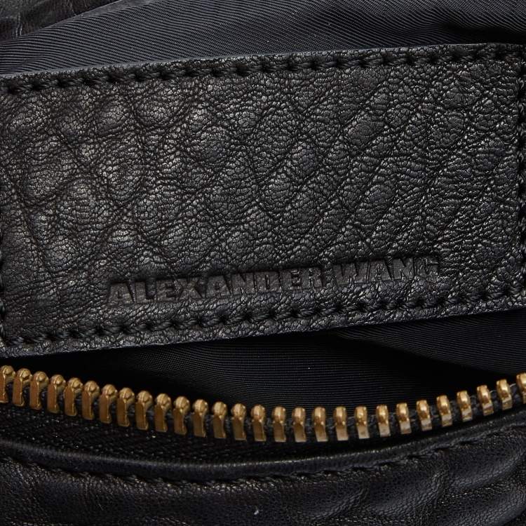 Pre Owned Alexander Wang Black Textured Leather Rocco Duffel Bag
