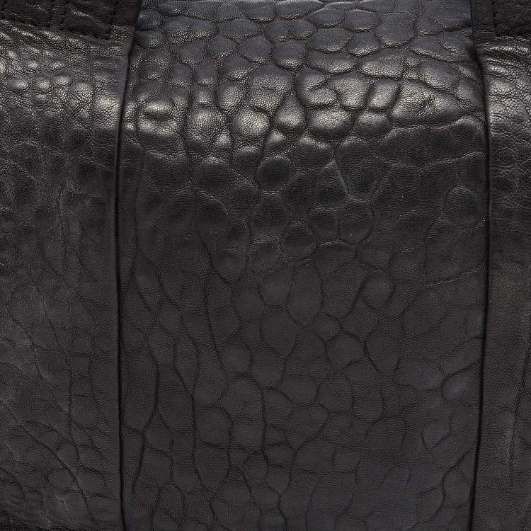 Pre Owned Alexander Wang Black Textured Leather Rocco Duffel Bag